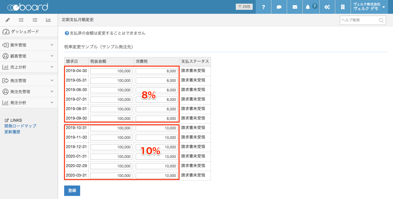 消費税の税率変更への対応 第2弾をリリース Board